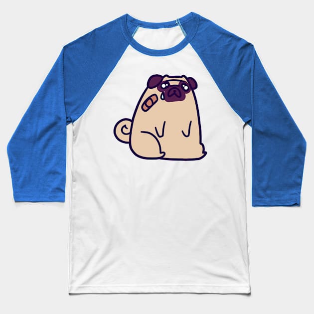 Sad Hurt Pug Baseball T-Shirt by saradaboru